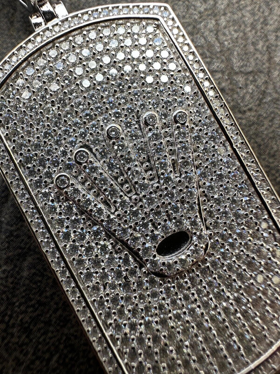 HarlemBling MOISSANITE Hip Hop 925 Silver / Gold Rolex Crown King Dog Tag Iced Pendant Necklace