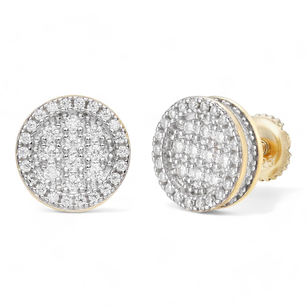 HarlemBling MOISSANITE Hip Hop Dream Earrings - 14k Gold Vermeil 925 Silver - 10.5mm