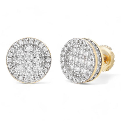 HarlemBling MOISSANITE Hip Hop Dream Earrings - 14k Gold Vermeil 925 Silver - 10.5mm