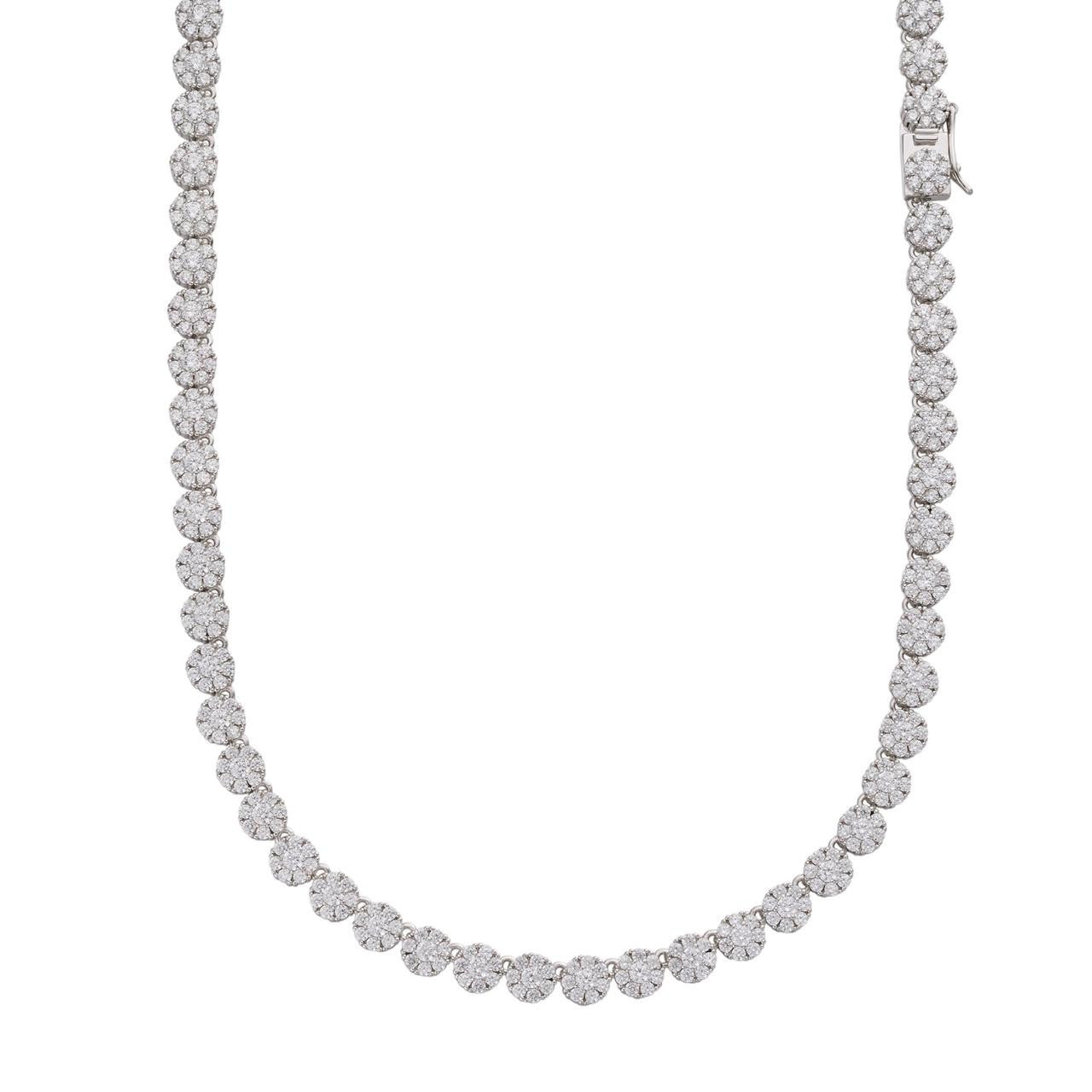 HarlemBling MOISSANITE Hip Hop Tennis Chain Necklace Iced Out- 925 Silver - 7mm - 16"-30"