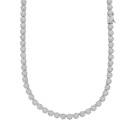 HarlemBling MOISSANITE Hip Hop Tennis Chain Necklace Iced Out- 925 Silver - 7mm - 16"-30"