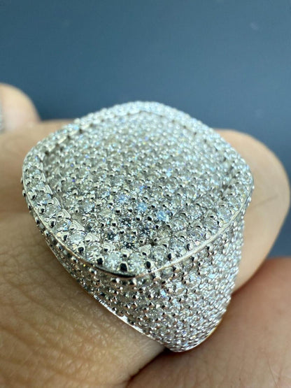 HarlemBling MOISSANITE Ice Giant Square Dome Iced Out Ring - 925 Silver