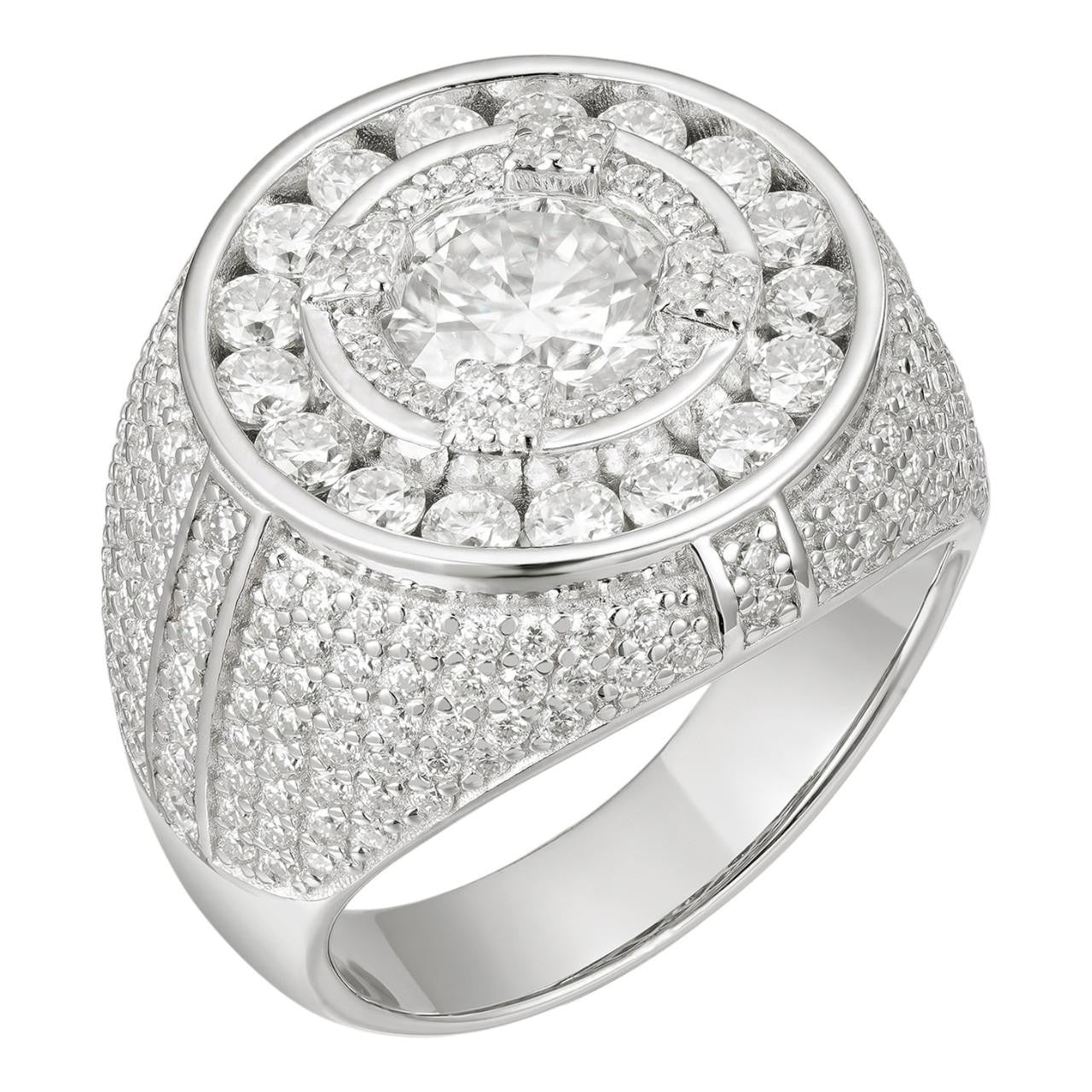 HarlemBling MOISSANITE Iconic Big Stone Rapper Ring - 925 Silver