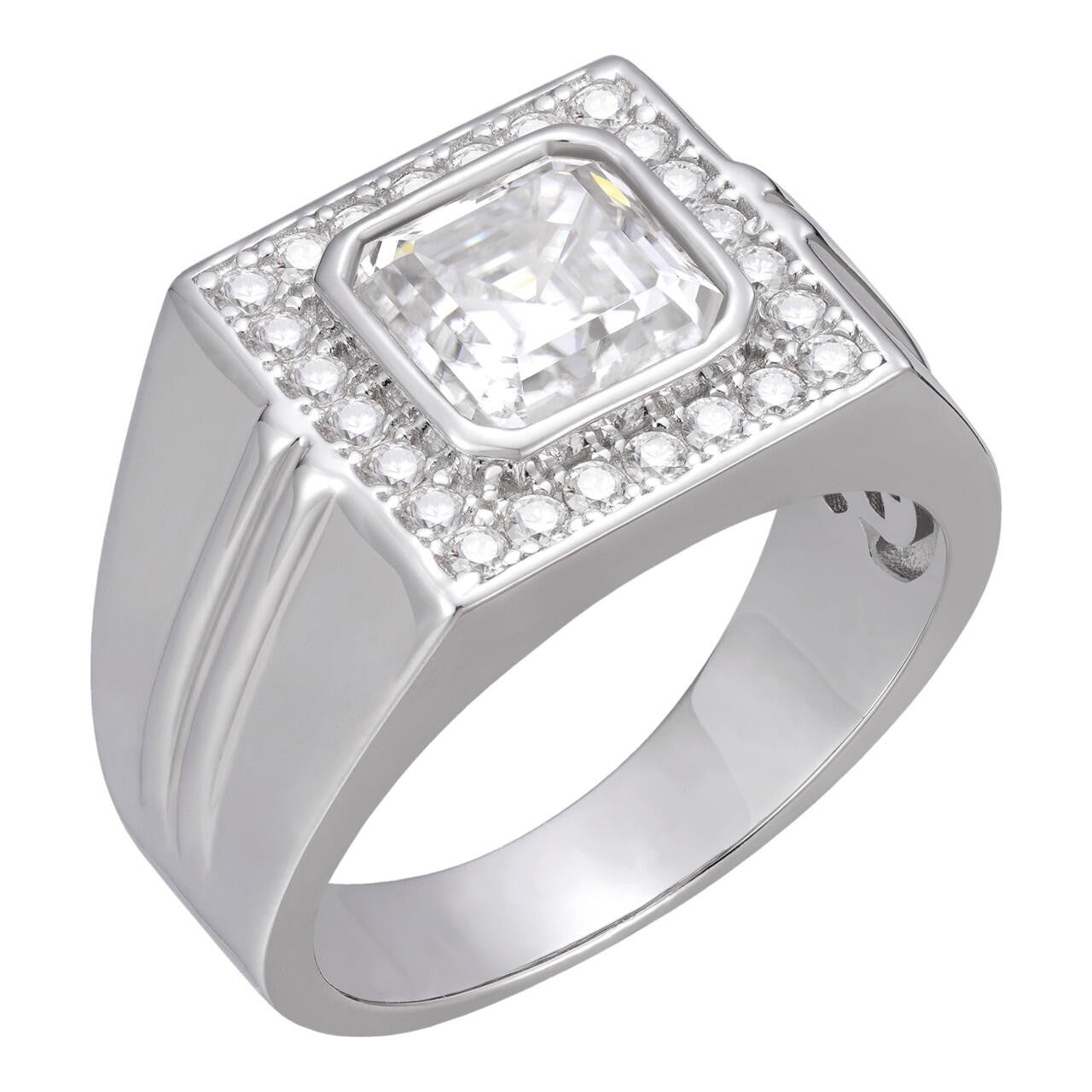 HarlemBling Moissanite Icy Swag Asscher Cut Ring -  925 Silver