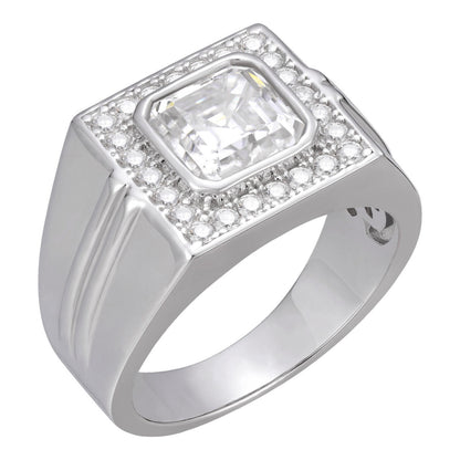HarlemBling Moissanite Icy Swag Asscher Cut Ring -  925 Silver