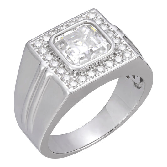 HarlemBling Moissanite Icy Swag Asscher Cut Ring -  925 Silver