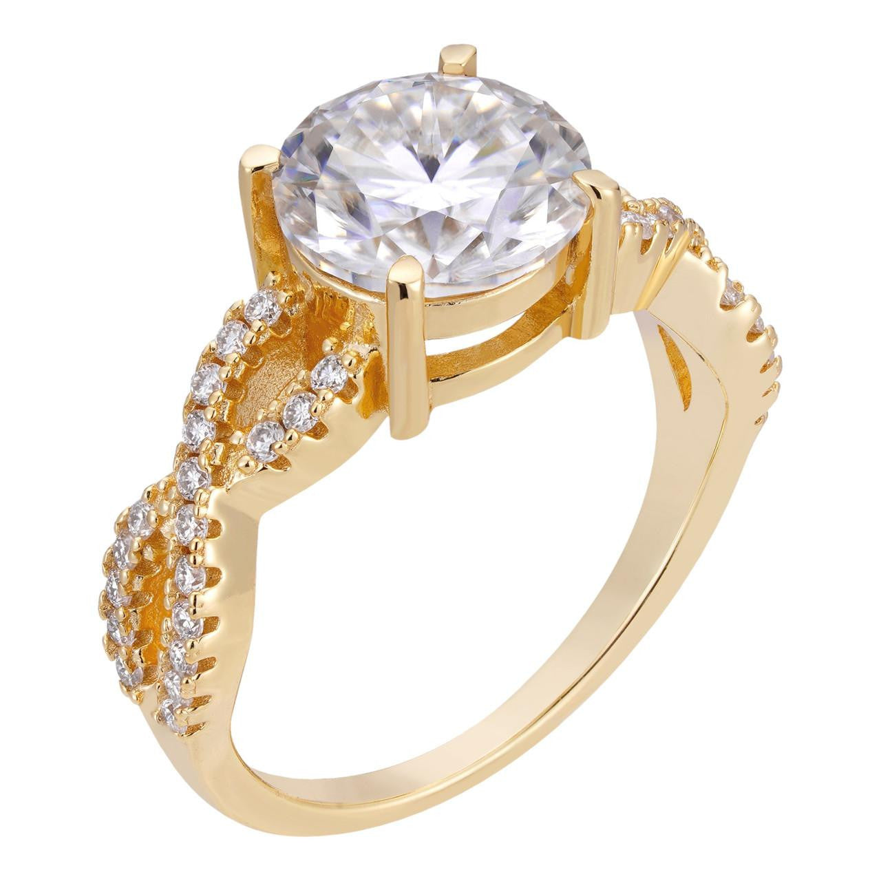 HarlemBling MOISSANITE Infinity Love Engagement Ring - 14k Gold Vermeil 925 Silver - 1.35ct-4.35ct TW