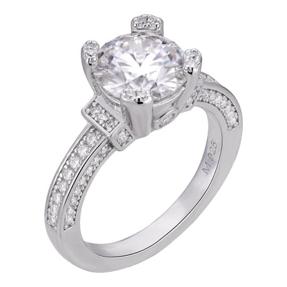 HarlemBling MOISSANITE Italian Princess Engagement Ring - 925 Silver - 1.2ct-4.2ct TW