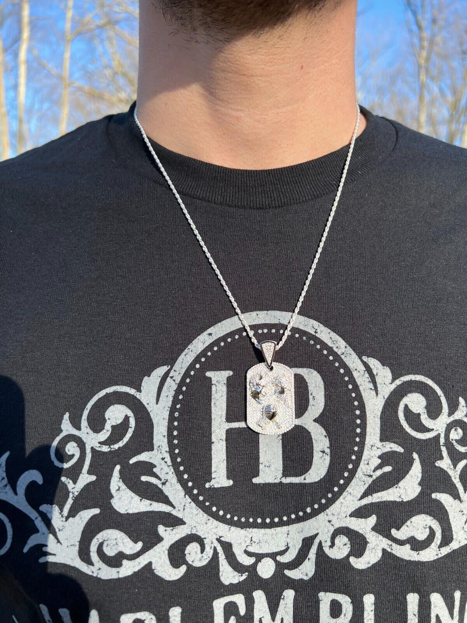 HarlemBling Moissanite Jesus Arm Wrestling Devil Satan Pendant 925 Silver/14k Gold Plated