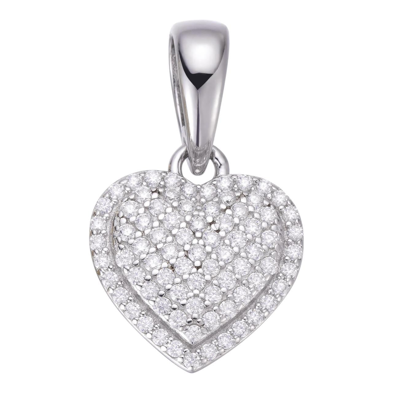 HarlemBling MOISSANITE Ladies Heart Shaped Love Pendant - 925 Silver - 4 Sizes 0.33"-0.6"