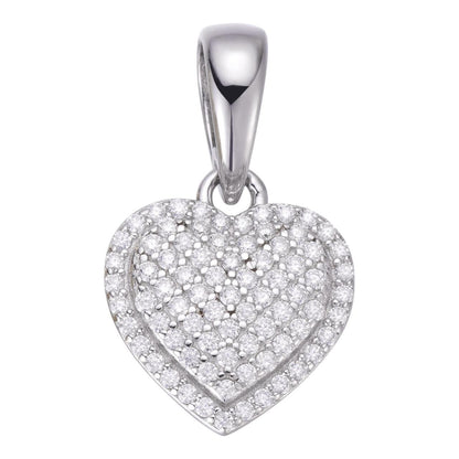 HarlemBling MOISSANITE Ladies Heart Shaped Love Pendant - 925 Silver - 4 Sizes 0.33"-0.6"