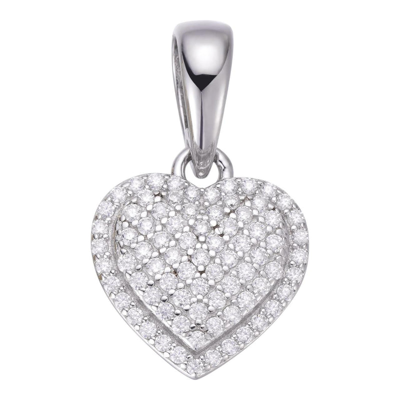 MOISSANITE Ladies Heart Shaped Love Pendant - 925 Silver - 4 Sizes 0.33"-0.6"