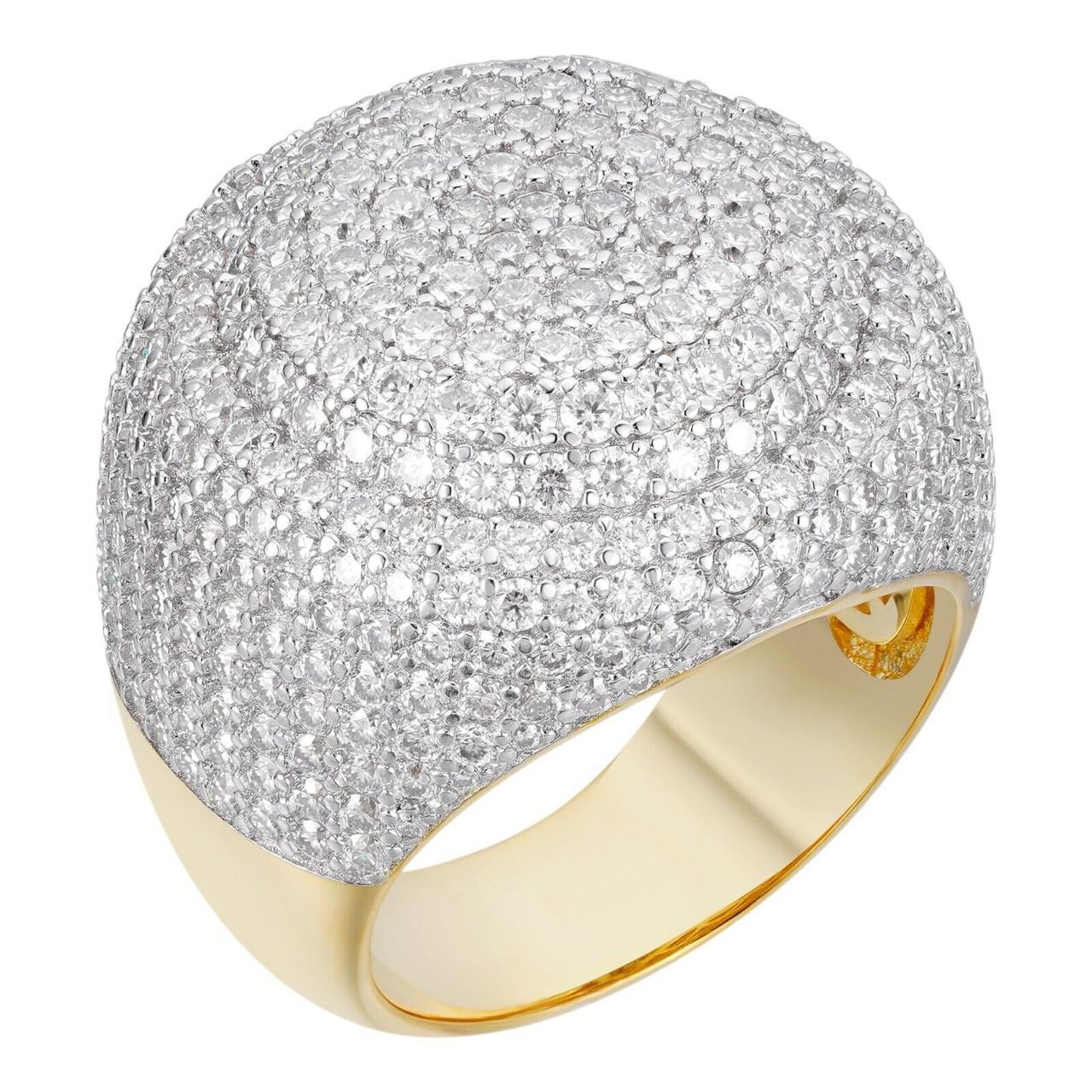 Real Rapper Rings MOISSANITE Mens Huge Bust Down Rapper Iced Hip Hop Ring 14k Gold Over ...