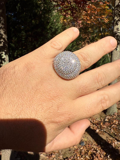 HarlemBling MOISSANITE Large Hip Hop Celebrity Iced Out Ring - 925 Silver