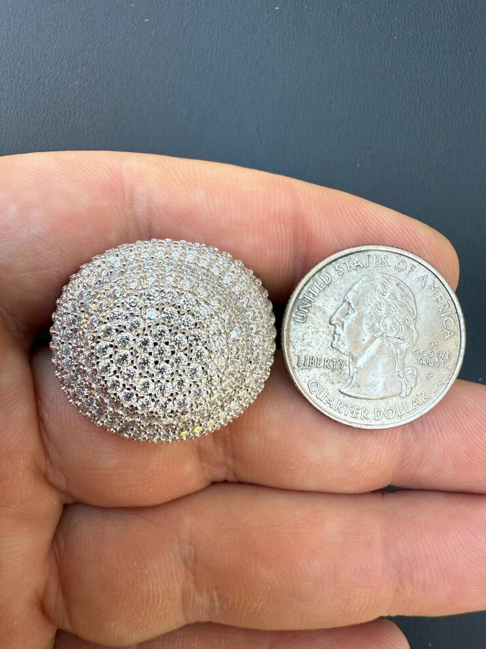 HarlemBling MOISSANITE Large Hip Hop Celebrity Iced Out Ring - 925 Silver