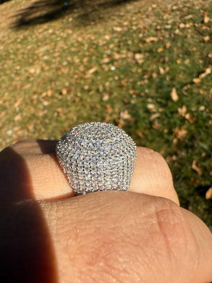 HarlemBling MOISSANITE Large Hip Hop Celebrity Iced Out Ring - 925 Silver