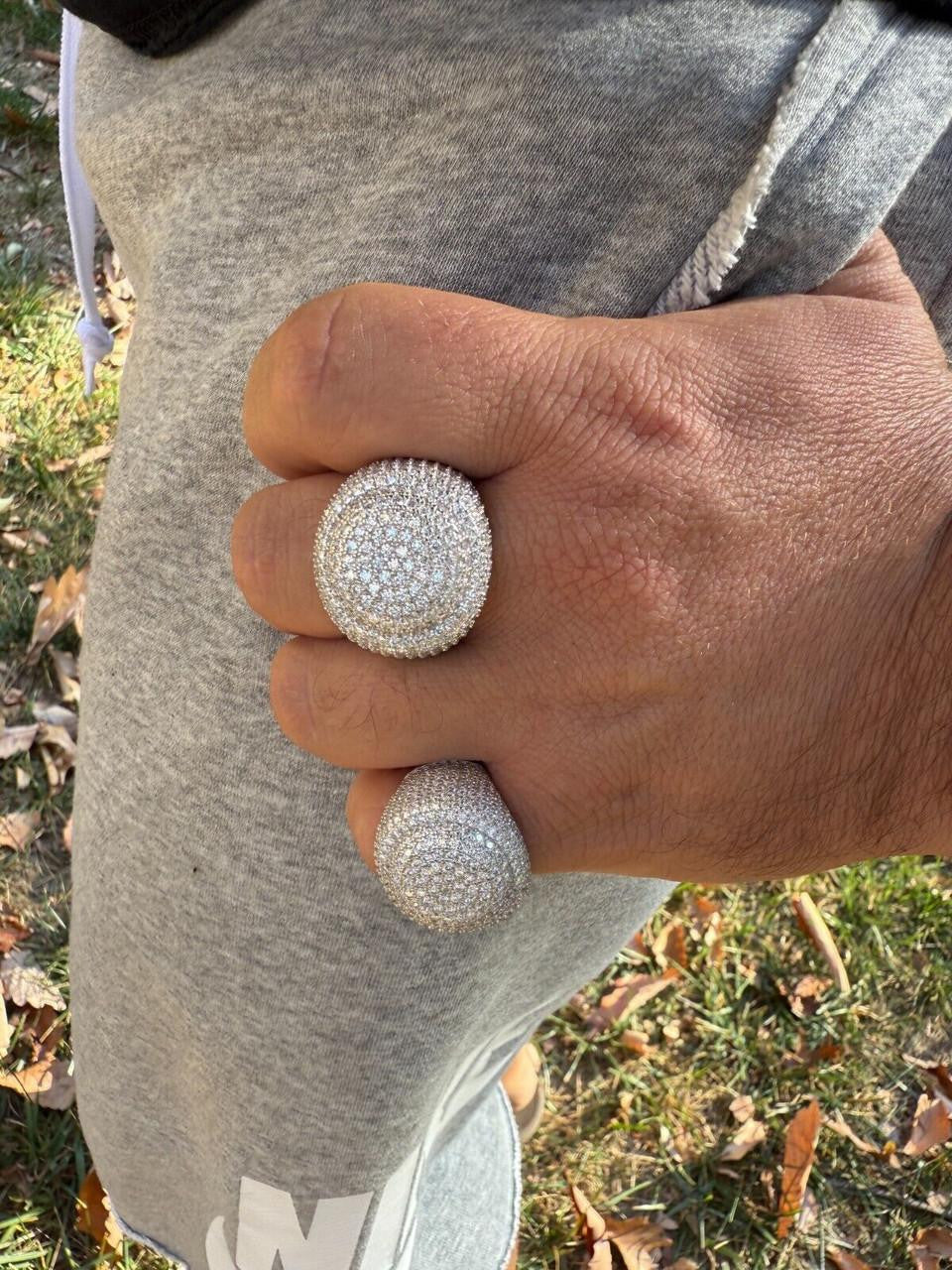 HarlemBling MOISSANITE Large Hip Hop Celebrity Iced Out Ring - 925 Silver