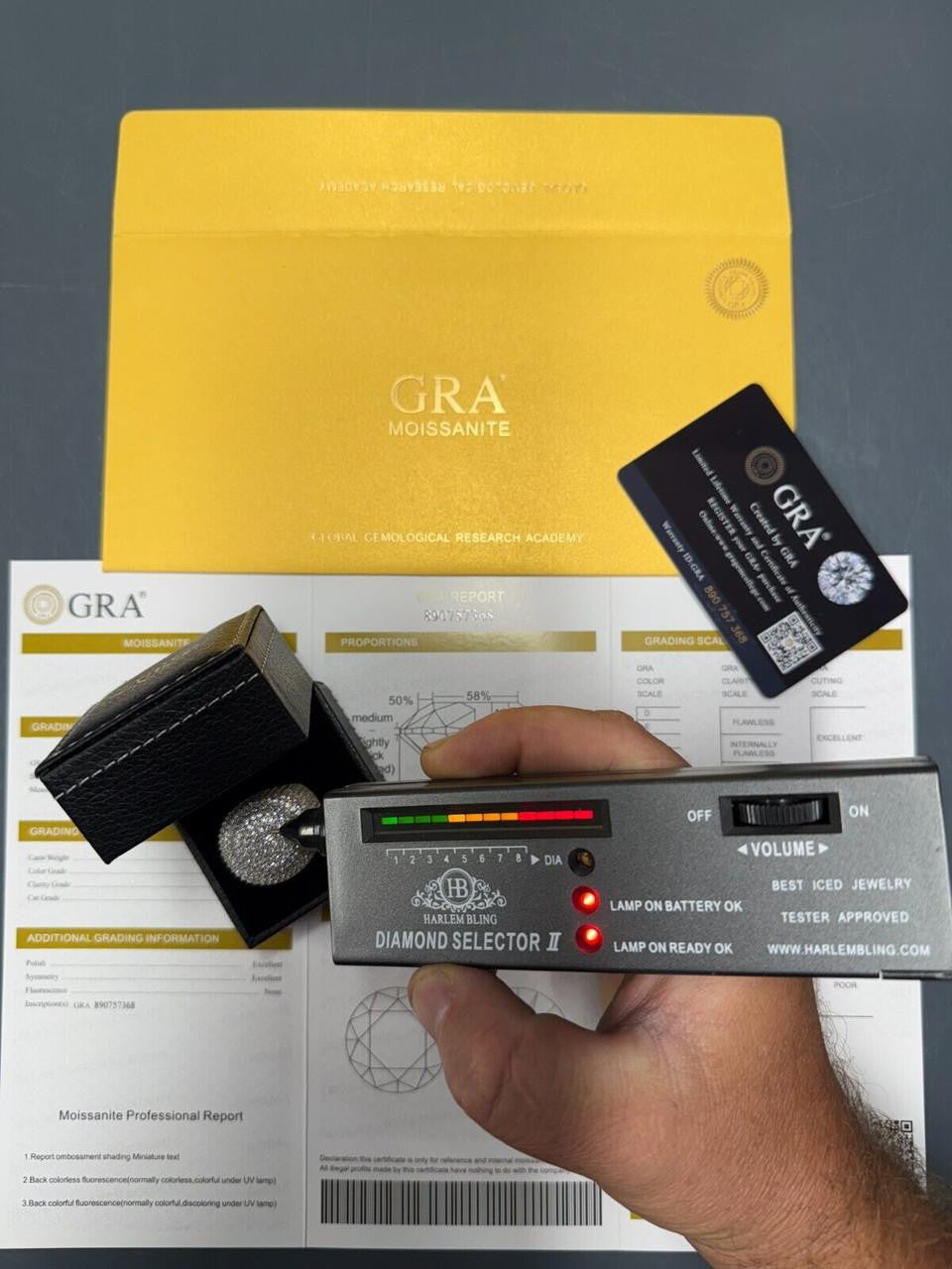 HarlemBling MOISSANITE Large Hip Hop Celebrity Iced Out Ring - 925 Silver