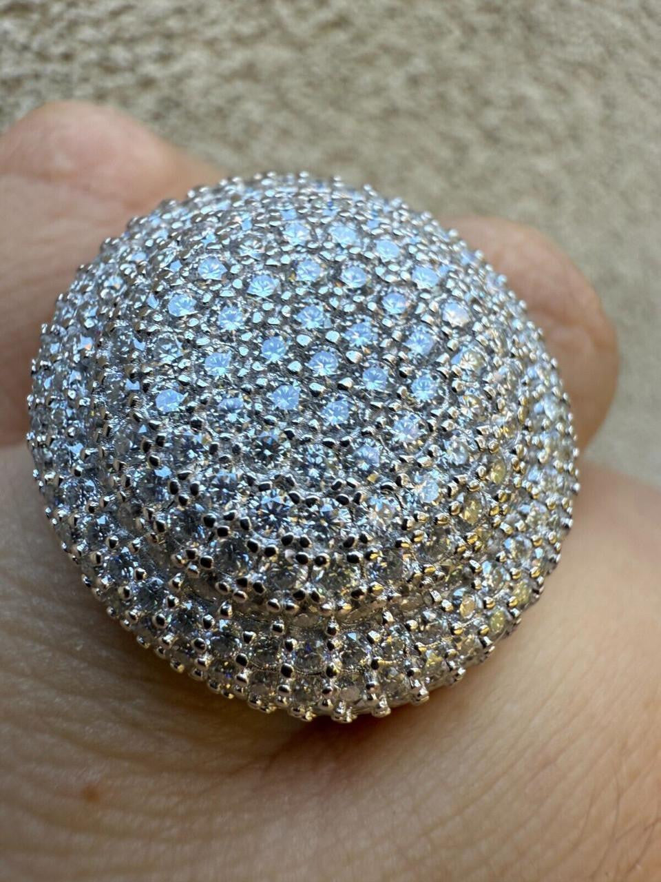 HarlemBling MOISSANITE Large Hip Hop Celebrity Iced Out Ring - 925 Silver