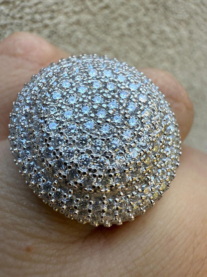 HarlemBling MOISSANITE Large Hip Hop Celebrity Iced Out Ring - 925 Silver