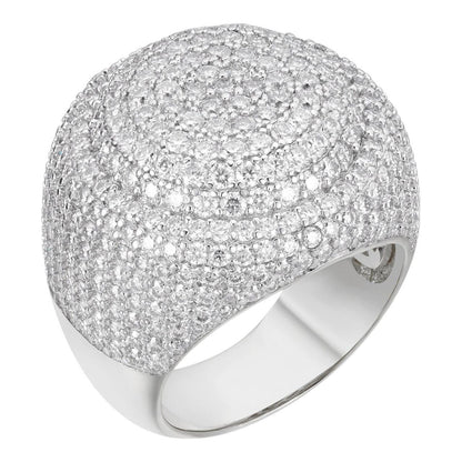 HarlemBling MOISSANITE Large Hip Hop Celebrity Iced Out Ring - 925 Silver