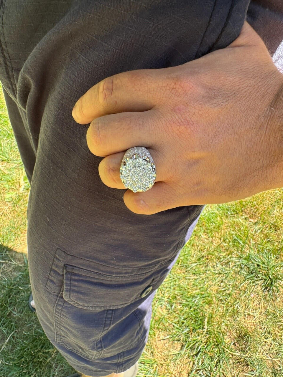 HarlemBling MOISSANITE Large Royal Crown Iced Out Ring - 925 Silver