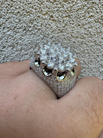 HarlemBling MOISSANITE Large Royal Crown Iced Out Ring - 925 Silver