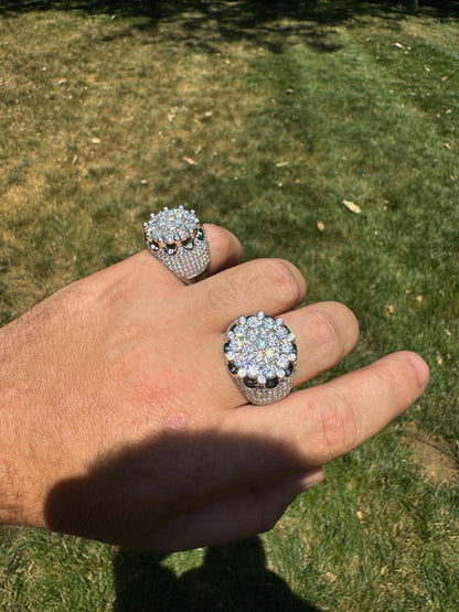 HarlemBling MOISSANITE Large Royal Crown Iced Out Ring - 925 Silver