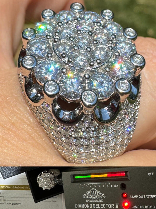 HarlemBling MOISSANITE Large Royal Crown Iced Out Ring - 925 Silver