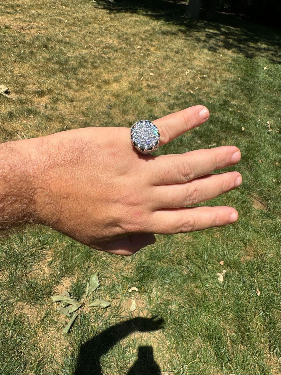 HarlemBling MOISSANITE Large Royal Crown Iced Out Ring - 925 Silver