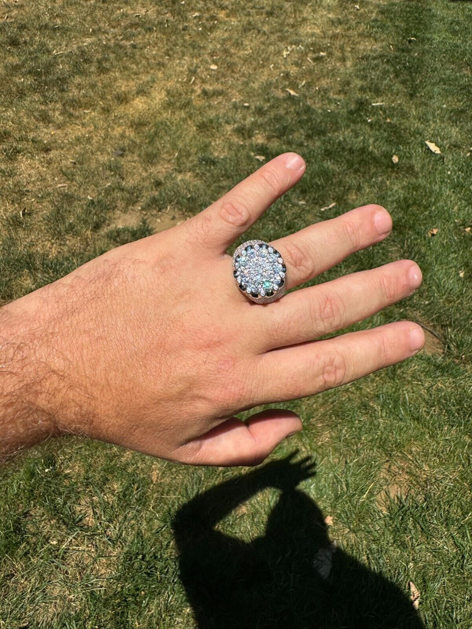 HarlemBling MOISSANITE Large Royal Crown Iced Out Ring - 925 Silver