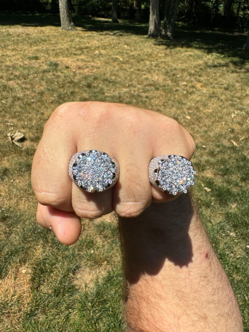 HarlemBling MOISSANITE Large Royal Crown Iced Out Ring - 925 Silver