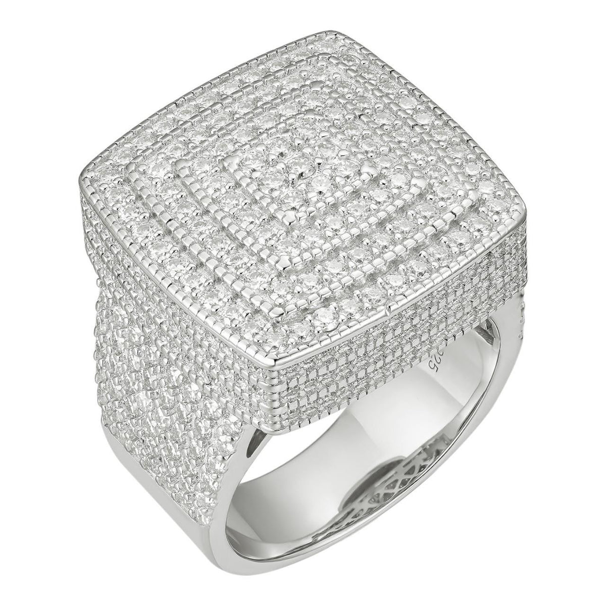 MOISSANITE Large Iced Out Ring - Moissanite Hip Hop Ring – Harlembling