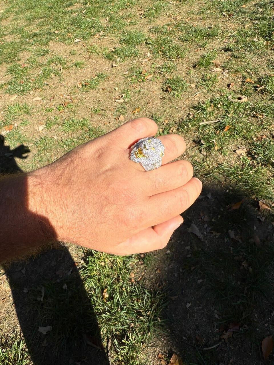 HarlemBling MOISSANITE Lion Hip Hop Ring - 14k Gold Vermeil 925 Silver