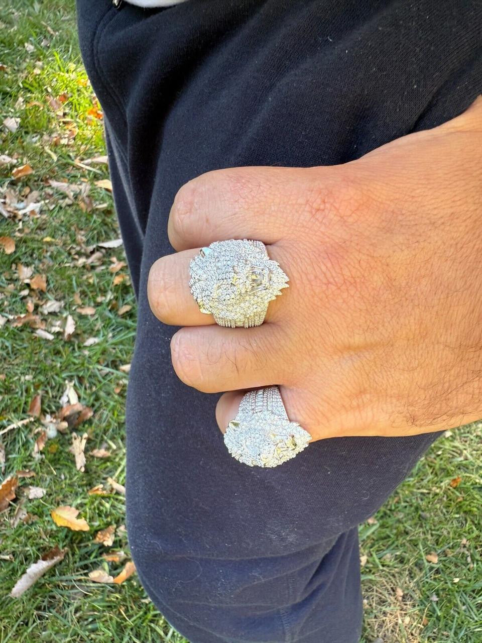 HarlemBling MOISSANITE Lion Hip Hop Ring - 925 Silver