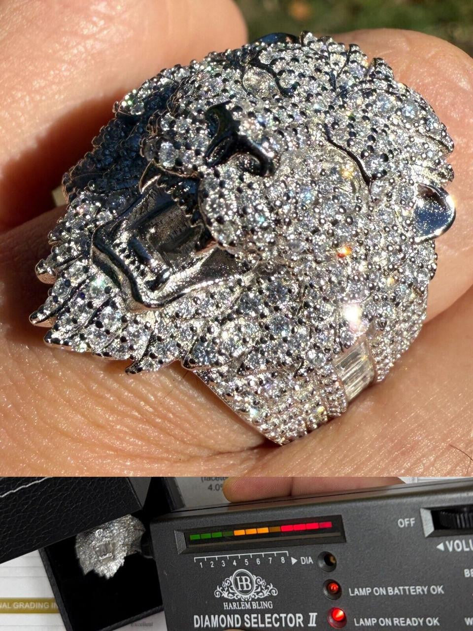 HarlemBling MOISSANITE Lion Hip Hop Ring - 925 Silver