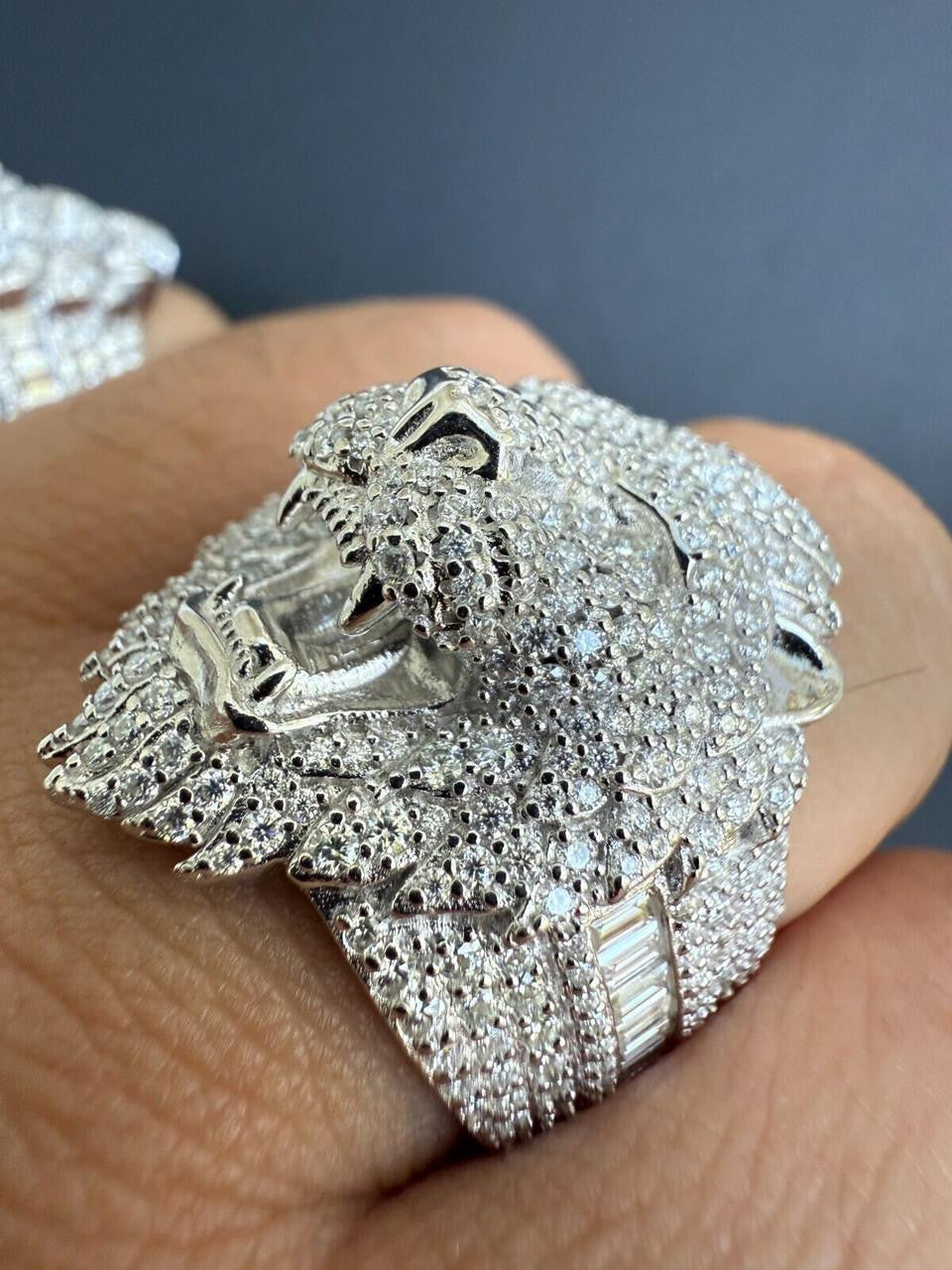 MOISSANITE Lion Hip Hop Ring - 925 Silver – Harlembling
