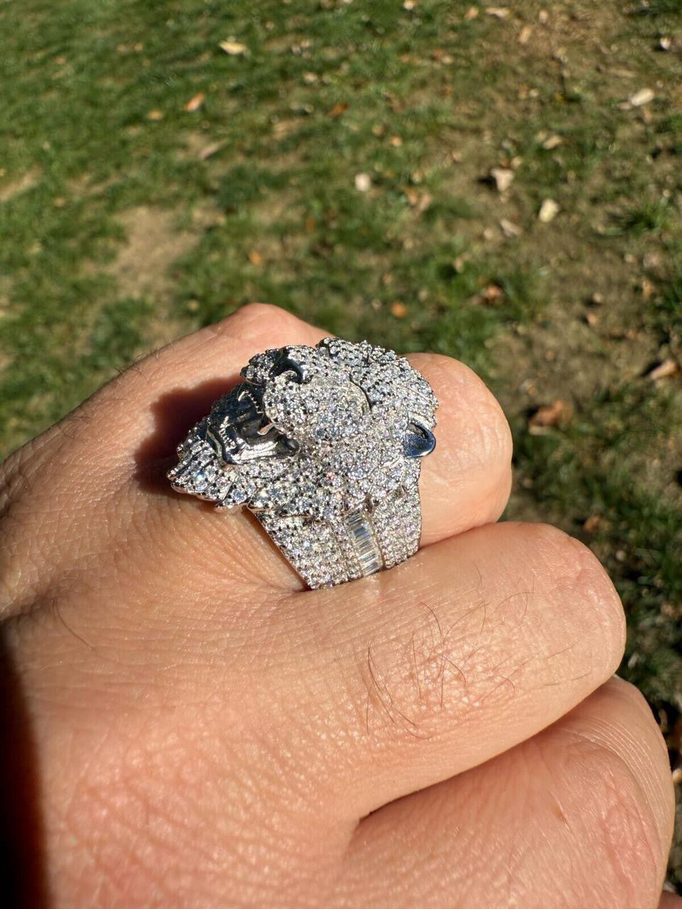 HarlemBling MOISSANITE Lion Hip Hop Ring - 925 Silver