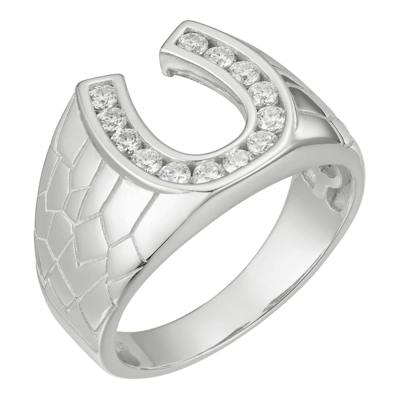 HarlemBling MOISSANITE Lucky Horsehoe W. Nugget Design - 925 Silver