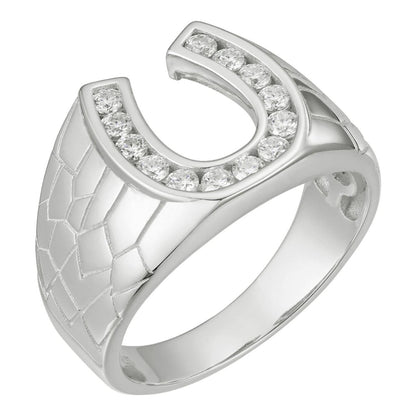 HarlemBling MOISSANITE Lucky Horsehoe W. Nugget Design - 925 Silver