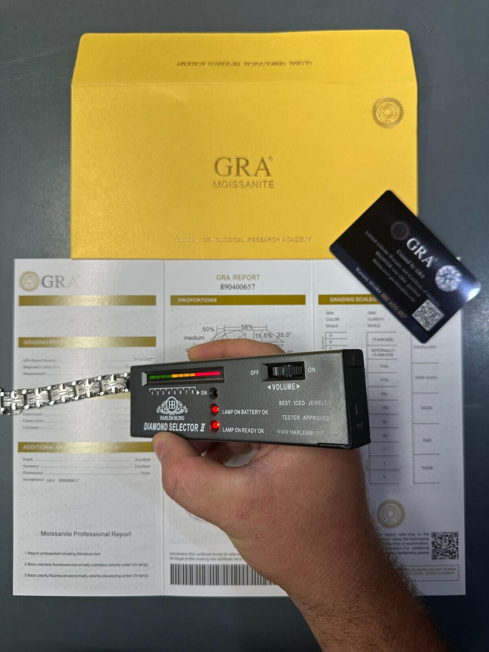 HarlemBling MOISSANITE Mens 12mm Iced Hermes Link Bracelet Real 925 Sterling Silver Hip Hop