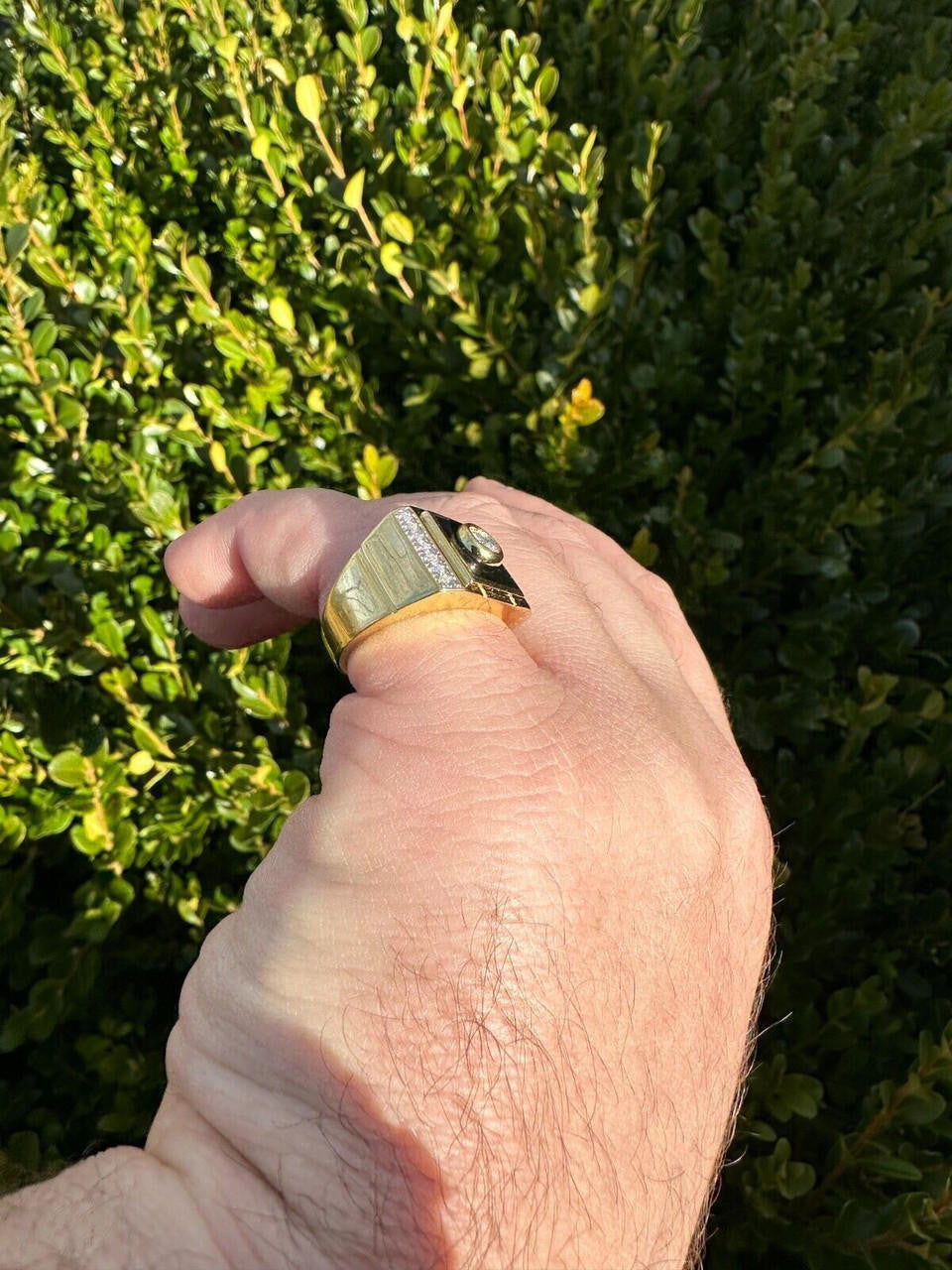 HarlemBling Moissanite Men's 14k Gold Plated 925 Silver Iced Black Onyx Ring Diamond Test 