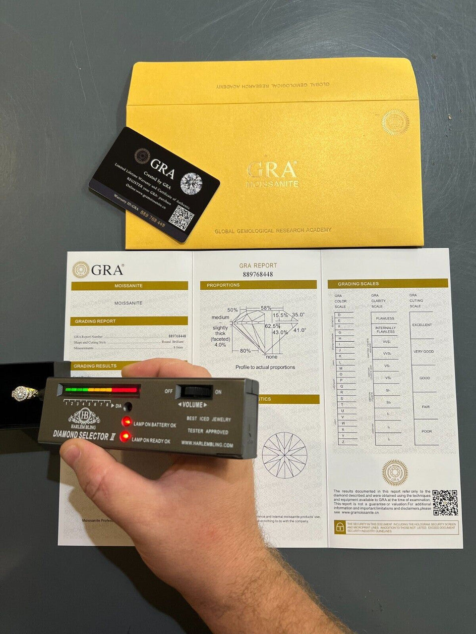 HarlemBling MOISSANITE Mens 14k Gold Plated Real 925 Silver Iced Pinky Ring Hip Hop Jewelry