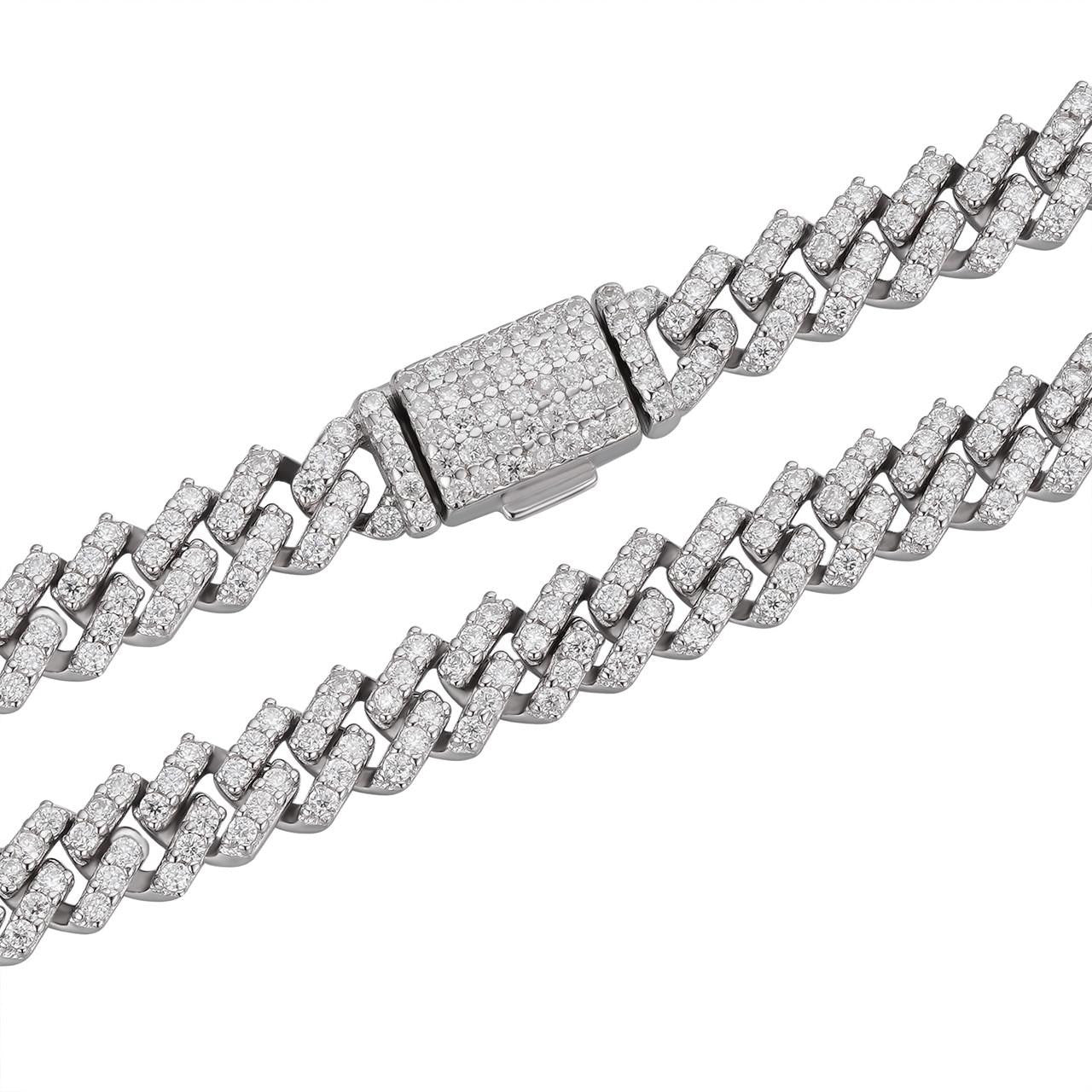 MOISSANITE Real 5mm Micro Miami Cuban Link Prong Chain Iced 925