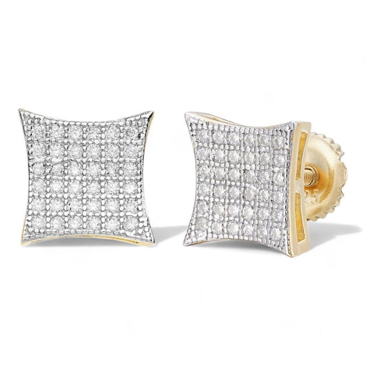 HarlemBling MOISSANITE Modern Kite Earrings - 14k Gold Vermeil 925 Silver - 9mm