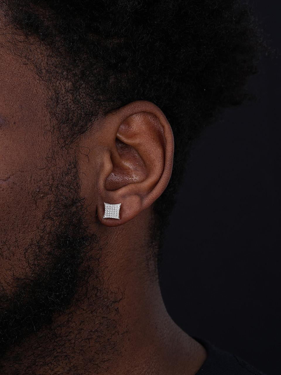 HarlemBling MOISSANITE Modern Kite Earrings - 925 Silver - 9mm