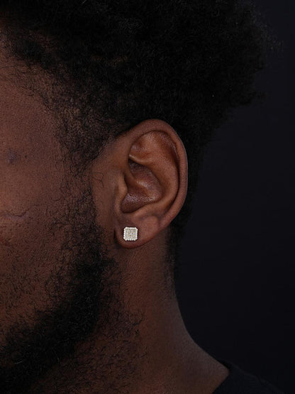 HarlemBling MOISSANITE Northern Ice Cartel Iced Out Earrings - 14k Gold Vermeil 925 Silver - 7mm