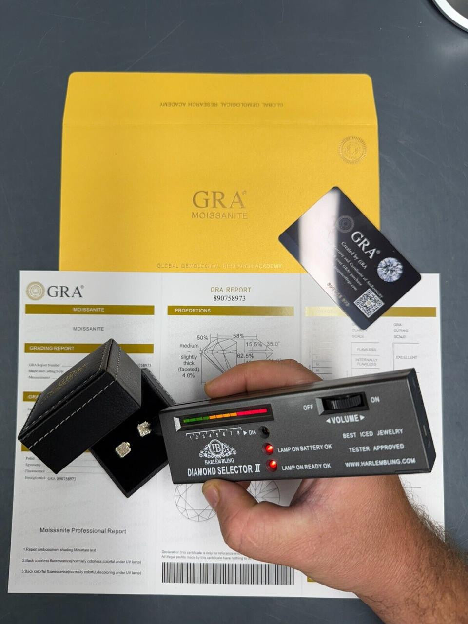 HarlemBling MOISSANITE Northern Ice Cartel Iced Out Earrings - 14k Gold Vermeil 925 Silver - 7mm