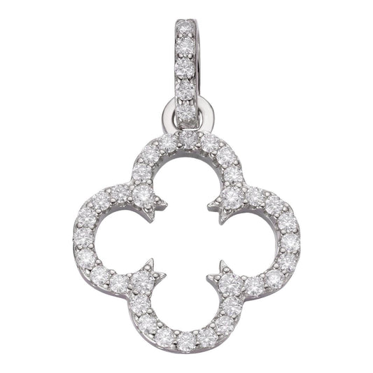 HarlemBling MOISSANITE Open Clover Flower Pendant - 925 Silver - 3 Sizes 0.75"-1.5"