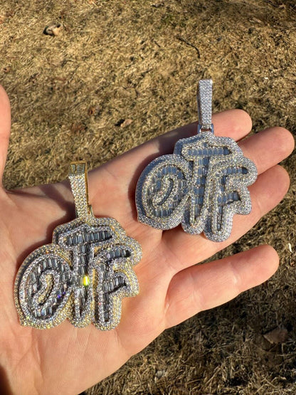 HarlemBling MOISSANITE OTF "Only The Family" Hip Hop Pendant - 14k Gold Vermeil Or 925 Silver - Large 2.75"